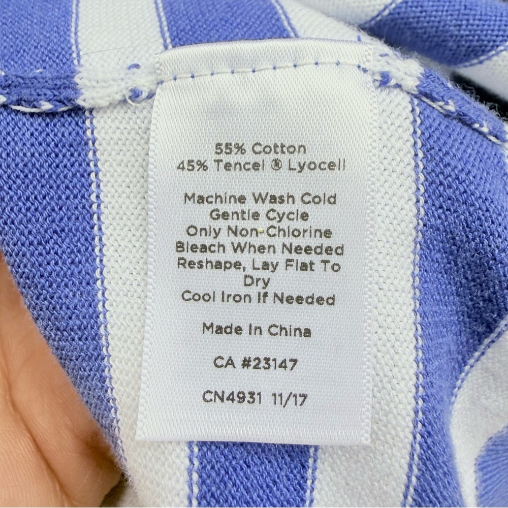 Talbots Natalie‎ Stripe Cardigan Blue White Nautical Travel Casual Lightweight S - Picture 10 of 10